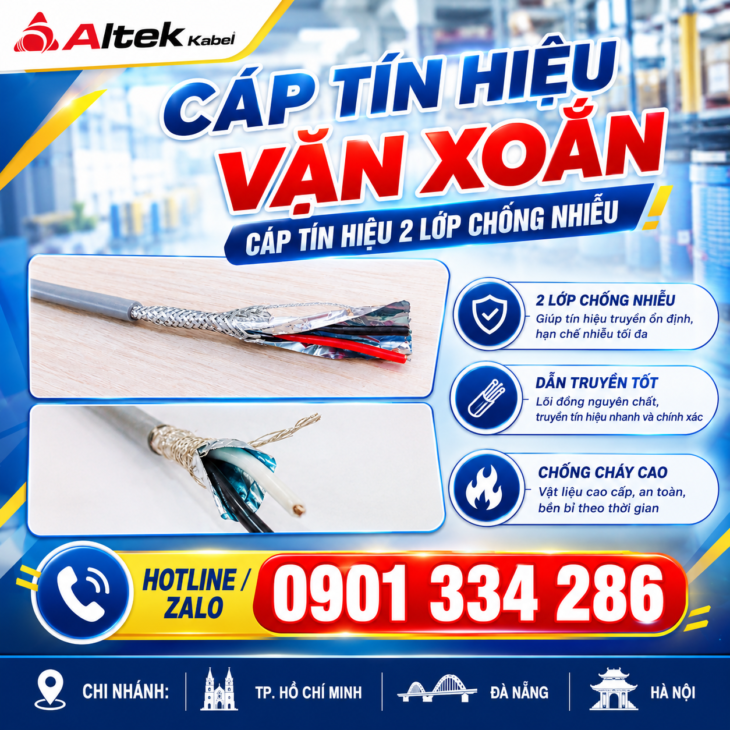 Cáp Tín Hiệu Vặn Xoắn 2 Lớp Chống Nhiễu 4 Pair 16 AWG, 4 Pair 18 AWG ALTEK KABEL