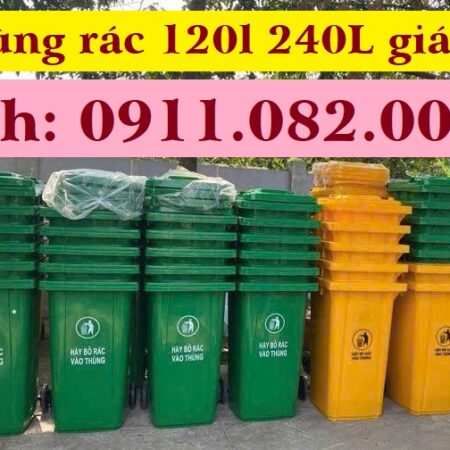 Cung cấp thùng rác bảo vệ môi trường -thùng rác 120L 240L 660L giá rẻ tại vĩnh long- lh 0911.082.00