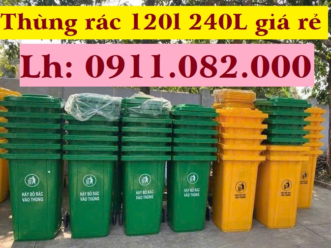 Cung cấp thùng rác bảo vệ môi trường -thùng rác 120L 240L 660L giá rẻ tại vĩnh long- lh 0911.082.00
