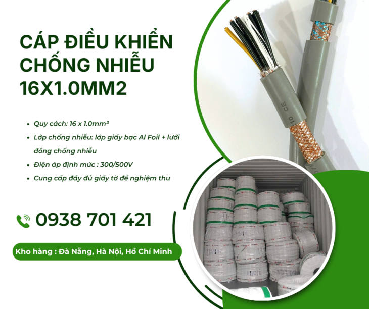 Cáp điều khiển chống nhiễu 16×1.0mm² Altek Kabel – SH-11016 phân phối toàn quốc