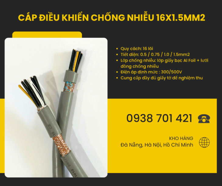 Cáp điều khiển chống nhiễu 16×1.5mm² Altek Kabel SH-11516 –Cáp điều khiển 16 lõi có lưới chống nhiễu