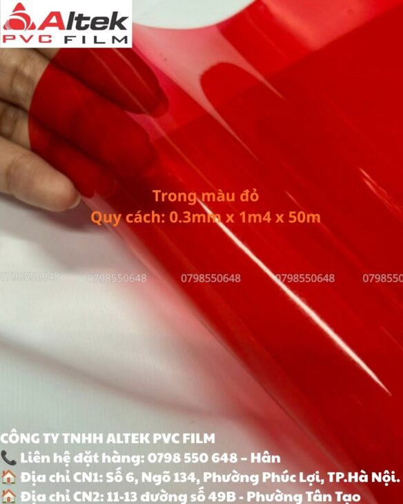Màng nhựa PVC dẻo màu đỏ – Giải pháp bền đẹp cho nhiều ứng dụng