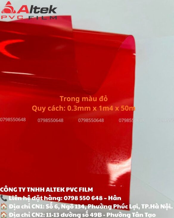 Màng nhựa PVC dẻo màu đỏ – Giải pháp bền đẹp cho nhiều ứng dụng