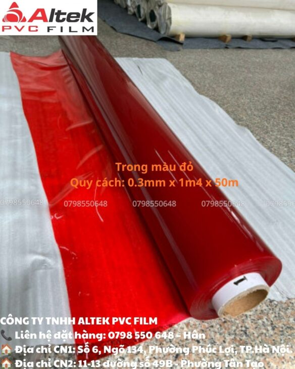 Màng nhựa PVC dẻo màu đỏ – Giải pháp bền đẹp cho nhiều ứng dụng