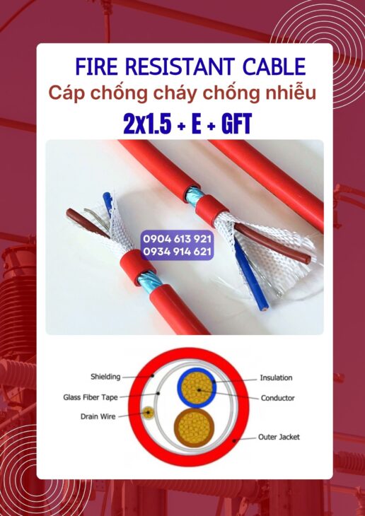 Dây tín hiệu báo cháy chống cháy chống nhiễu 2×1.0/2×1.5/2×2.5 Altek Kabel