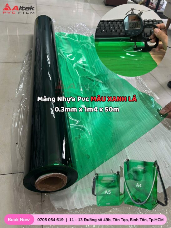 Màng nhựa pvc trong màu – nhiều quy cách – ứng dụng linh hoạt