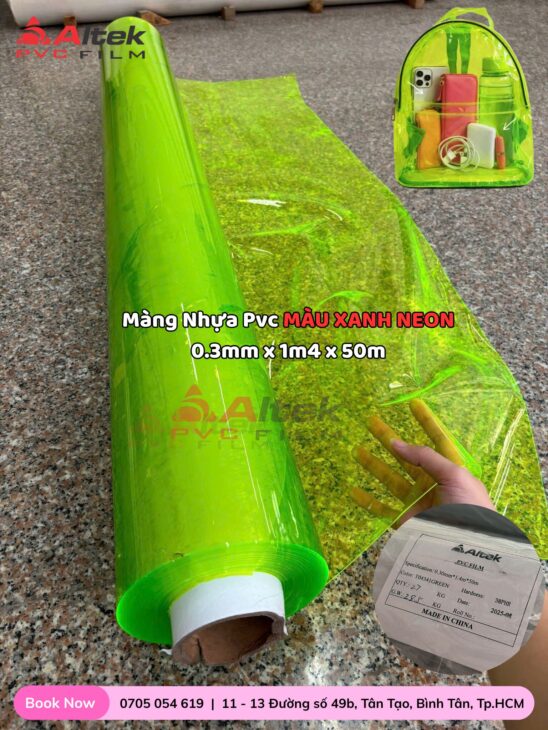 Màng nhựa pvc trong màu – nhiều quy cách – ứng dụng linh hoạt