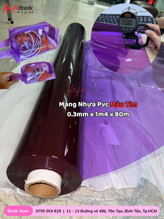 Màng nhựa pvc trong màu – nhiều quy cách – ứng dụng linh hoạt