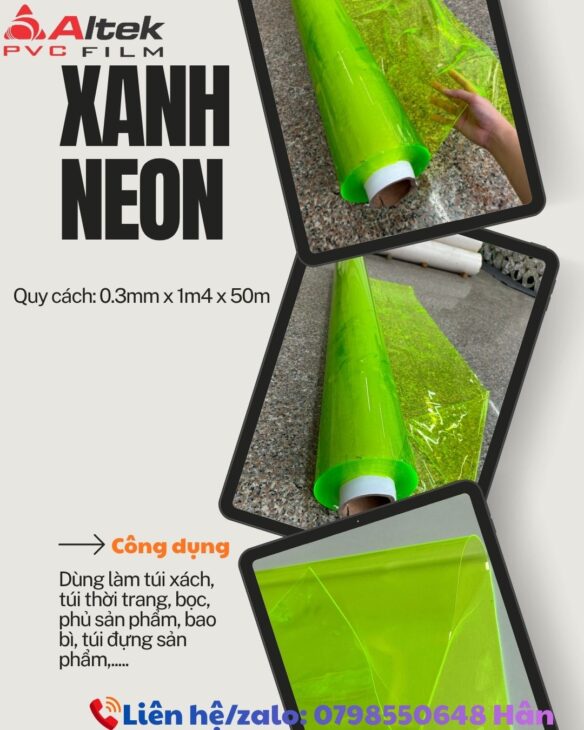 Siêu phẩm bùng nổ thị trường – màng pvc xanh Neon thời thượng