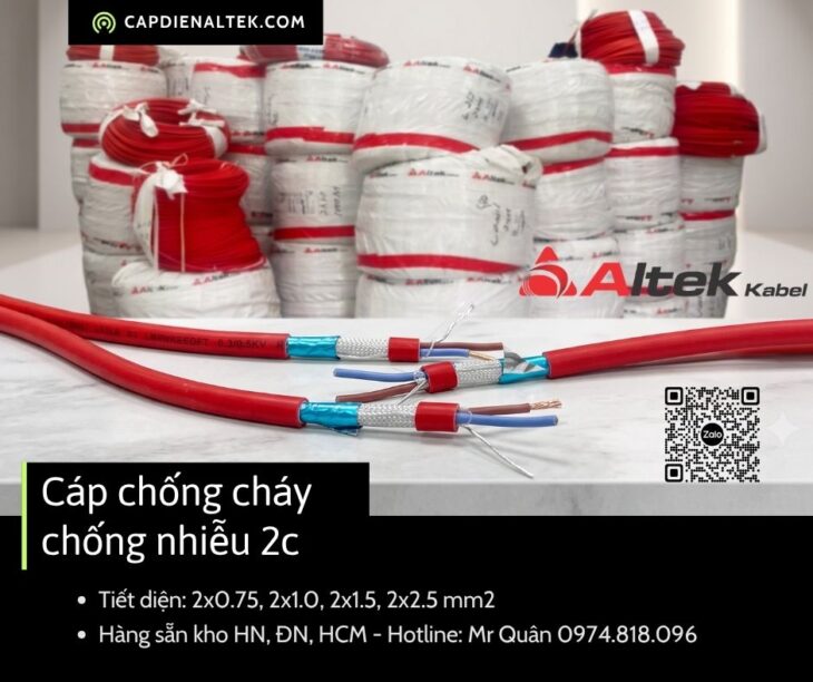 Cáp Chống Cháy Chống Nhiễu 2×1.0 Altek Kabel