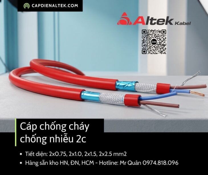 Cáp Chống Cháy Chống Nhiễu 2×1.0 Altek Kabel