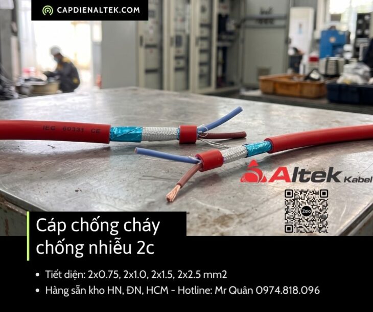 Cáp Chống Cháy Chống Nhiễu 2×1.0 Altek Kabel