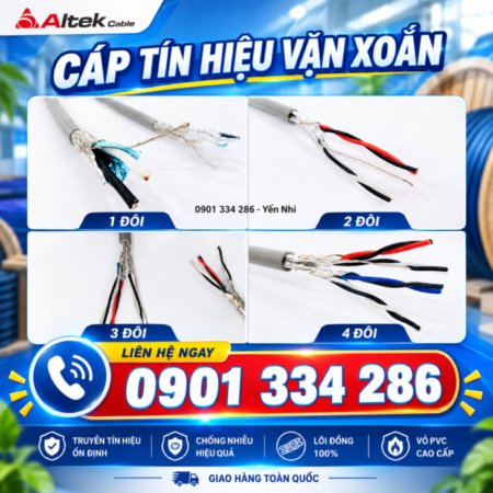 Cáp Tín Hiệu Vặn Xoắn 1 Lớp Chống Nhiễu 1 Pair 16 AWG, 2 Pair 16 AWG ALTEK KABEL