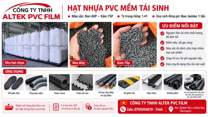 Hạt nhựa pvc mềm tái sinh – nguồn hàng giá tốt cho ngành sản xuất